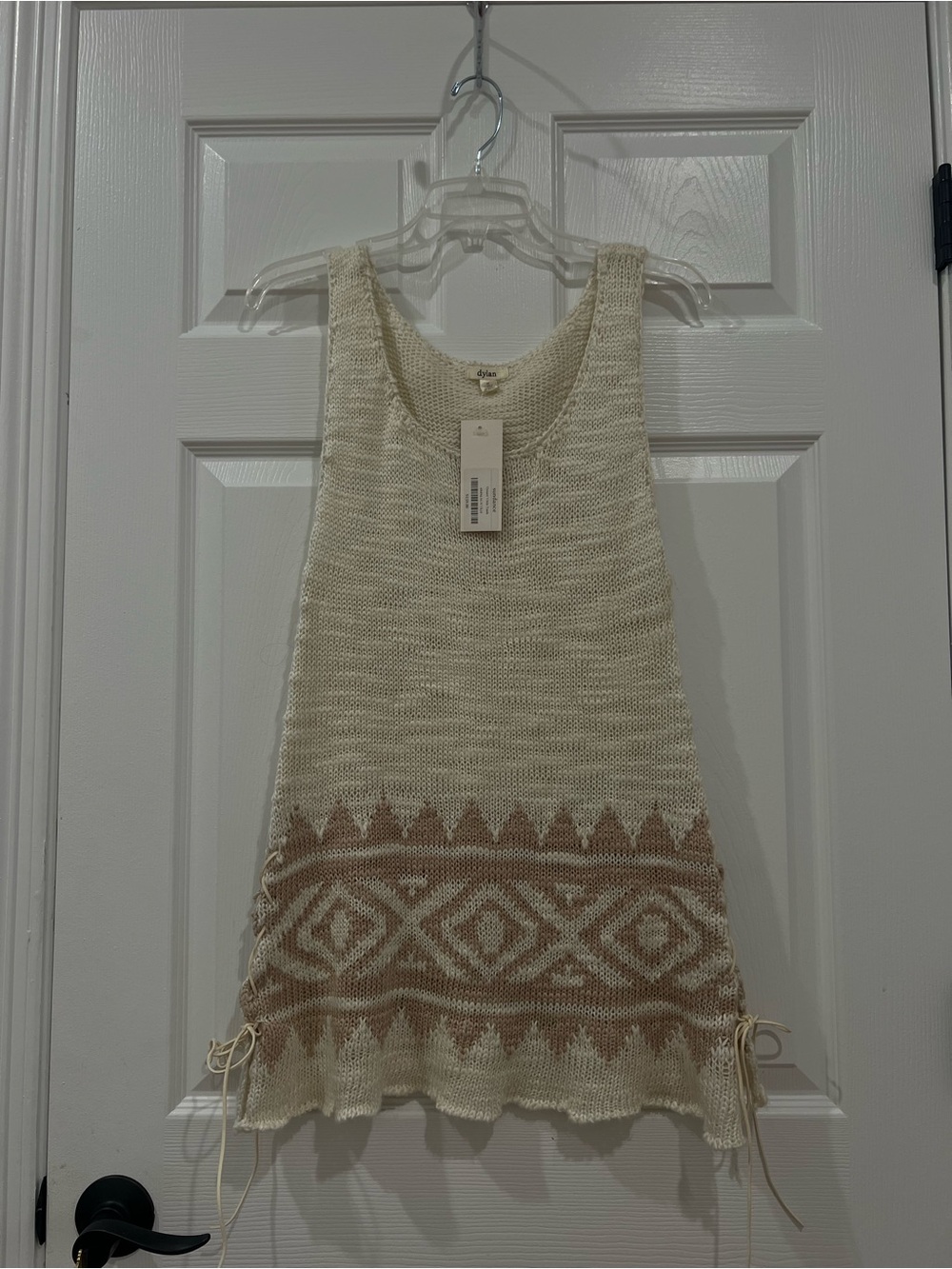 Dylan Sundance Boho Knit Tank Desert Vista Lace-Up Sides NWT Size M